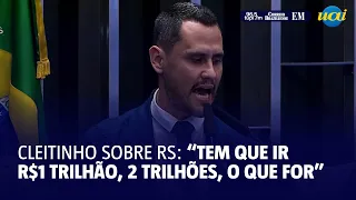 Cleitinho sobre Rio Grande do Sul: "Tem que ir R$1 trilhão, 2 trilhões, o que for"