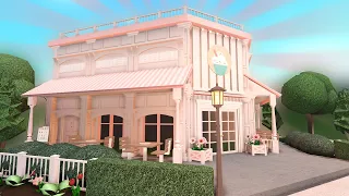 building a pink cafe in bloxburg