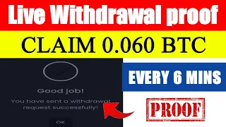 Live Withdrawal proof high paying BTC faucet / Claim 0.060 BTC Every 6 Minutes / No investment