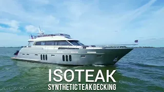 What artificial teak looks like on a deck? @ISOTEAK decking on a 70-foot boat from Pacific shipyard