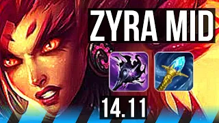 ZYRA vs YASUO (MID) | 52k DMG | NA Master | 14.11