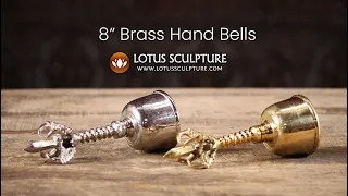 8" Small Brass Hand Bells, www.lotussculpture.com