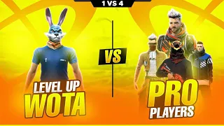 LEVEL UP WOTA VS PRO PLAYERS Limited Ammo For win! 1 Vs 3 For Never End Free Fire Clash Squad Battle