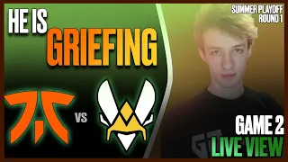 He is Griefing.. | FNC vs VIT | Nemesis Live View w/ Crucile | LEC Summer split ROUND 1