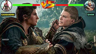 Spartan Kassandra VS Viking Eivor - Battle With Health Bars | AC Odyssey VS AC Valhalla