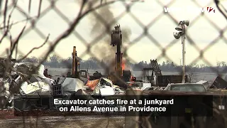 VIDEO NOW: Excavator catches fire in Providence