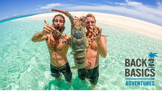 HUGE TROPICAL ROCK LOBSTER CATCH & RUN🔥🌴 Cook-up on Remote Coral Cay