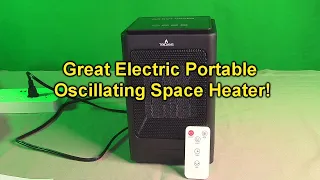 TEKcians Electric Portable Oscillating Space Heater - 750W/1500W Adjustable Ceramic Heater REVIEW