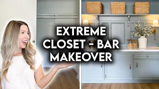 EXTREME CLOSET TO BAR MAKEOVER | DIY THRIFT FLIP TRANSFORMATION