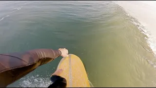 POV Longboard Surfing a Restored Retro 60s Log | Dreamy Noserides