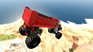 Satisfying Truck Monster VS Stairs Jump Extreme Test Suspension #86 BeamNG drive
