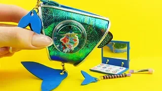 6 DIY Miniature Ariel School Supplies and Make Up ~ Little Mermaid Palette, Brushes