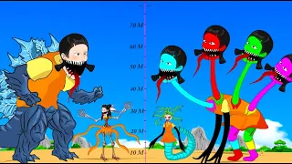 Evolution Of Squid Game Doll And Godzilla, Siren Head, Titan Fusion | Size Comparison 2022