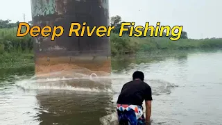 Deep River Fishing , catching a lots of fish #fishingvideo