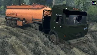 SpinTires обзор мода ( КАМАЗ-54115 6х6 ) Вымышленная модель)))