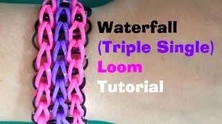 WATERFALL (TRIPLE SINGLE) Loom Bracelet Tutorial Rainbow Loom l JasmineStarler