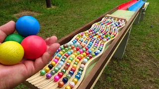 Marble Run ♡ Rain Gutter & Wooden Rail Handmade Course ㏌ Park