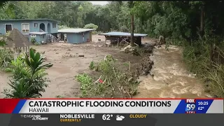 Catastrophic flooding conditions in Hawaii