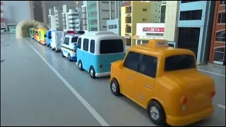 꼬마버스 타요 10대 자동차 모래터널 통과 장난감 놀이 Tayo The Little Bus 10 Cars Sand Tunnel pass toys play