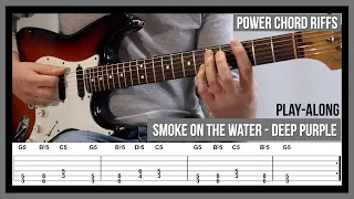 Smoke on the Water (TAB) - Power Chord Guitar Riffs - Deep Purple