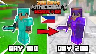 I Survived 200 Days in HARDCORE Minecraft and bad things happened...(Tagalog)