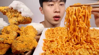 ASMR MUKBANG [KOREAN SPICY CARBO FIRE NOODLES BBURINKLE CHICKEN] EATING SHOW