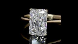 2.41 Ct Radiant Hidden Halo Engagement Ring #diamondrings #ring #diamonds