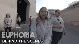 euphoria | set tour with sydney sweeney - behind the scenes of season 1 | HBO