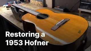 70 Years Old Guitar Restoration, no talking