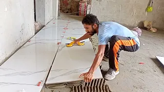 24X48 Tile Floor Installation | How to Install 24x48 Tile | 60x120 GRANİT FAYANS SERAMİK DÖŞEMESİ