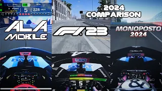 ALA MOBILE VS F1 23 VS MONOPOSTO! 2024 COMPARISON!