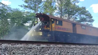 Rail grinding equipment at Jersey.