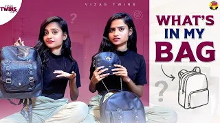 WHATS IN OUR BAG😱😩😂#priyapriyanka #vizagtwinsofficial #twinsisters #priyagokada #vizag