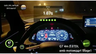 Q7 4m 3.0 TDI разгон 0-100 amb motorsport Stage1 (замер клиента)