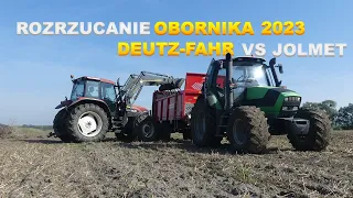 Rozrzucanie obornika 2023 ✅ Skaczący rozrzutnik ❔ Dolnoślaskie 🚜 Deutz-Fahr & Jolmet