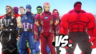 THE AVENGERS VS RED HULK - EPIC SUPERHEROES BATTLE | DEATH FIGHT