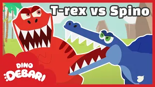 🎵Bang! Snap! The T-Rex and Spino are fighting once again! | T-rex VS Spinosaurus | DebariTV