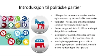 Samfunnsfag - Norske politiske partier (politiske spektrum)