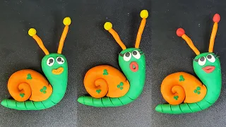 Snail clay modelling for kids, how to make Snail Clay Toys Making for kids, Snail clay art for kids