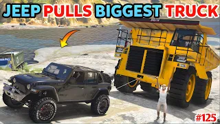 Jeep Pulling Biggest Truck | Gta 5 In Telugu | Gta 5 Gameplay #125