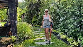 How We Install Flagstone Paths in Grass, Pea Gravel, and Mulch. DIY Full Install Time-lapse.