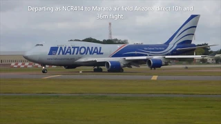National airlines 747-400F N919CA departure from RAF Fairford on 19/8/19