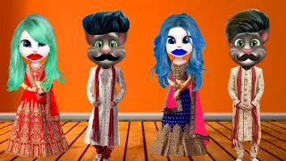 4 Talking Tom Billu dulha and Dulhan ka Saddi ki Funny Mekeup Comedy Video