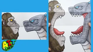 How to Draw a KONG VS GODZILLA SURPRISE FOLD