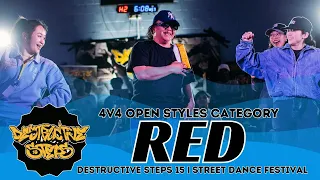 Red aka Lady Brui5er (AUS) | JUDGE SHOWCASE | 4V4 OPEN STYLES | DESTRUCTIVE STEPS 15