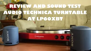 InDepth Review of AudioTechnica TurnTable AT LP60XBT RD with speaker connection and sound test