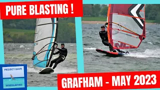 The reason we all love windsurfing - pure blasting at Grafham Water, May 2023