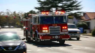 Santa Cruz FD Engine 3113 responding Code 3 to a Gas Leak at UCSC