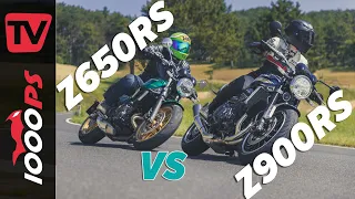 Kawasaki Z900RS vs Z650RS Vergleich - Muss es immer die Große sein?