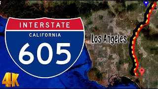 605 Freeway sunset full drive in Los Angeles CA in 4k